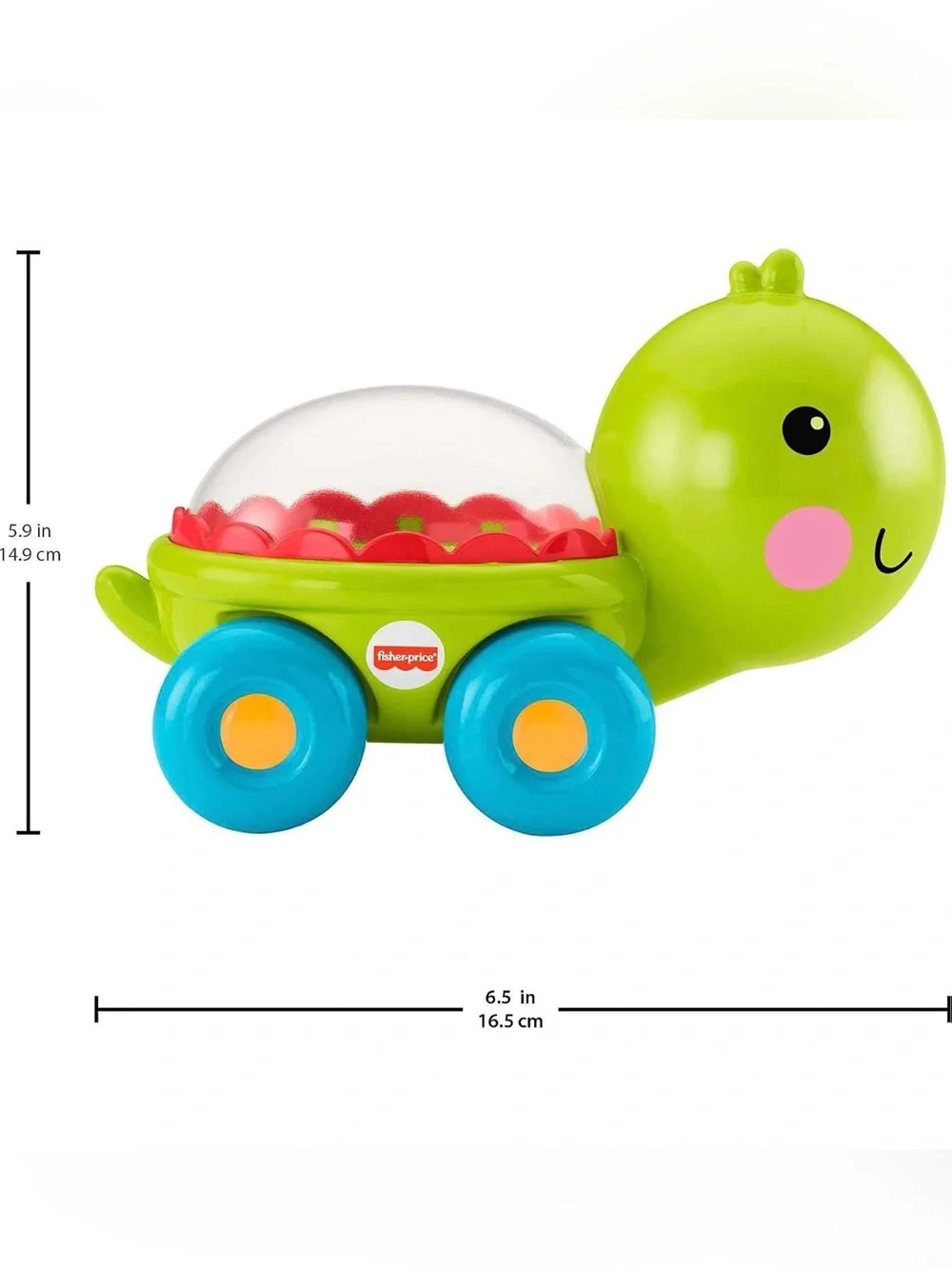 NWT Fisher Price Baby Crawling Toy Poppity Pop Turtle Push Along Vehicle